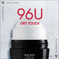 Vichy 96 hour men deodorant with dry touch formula for long-lasting freshness