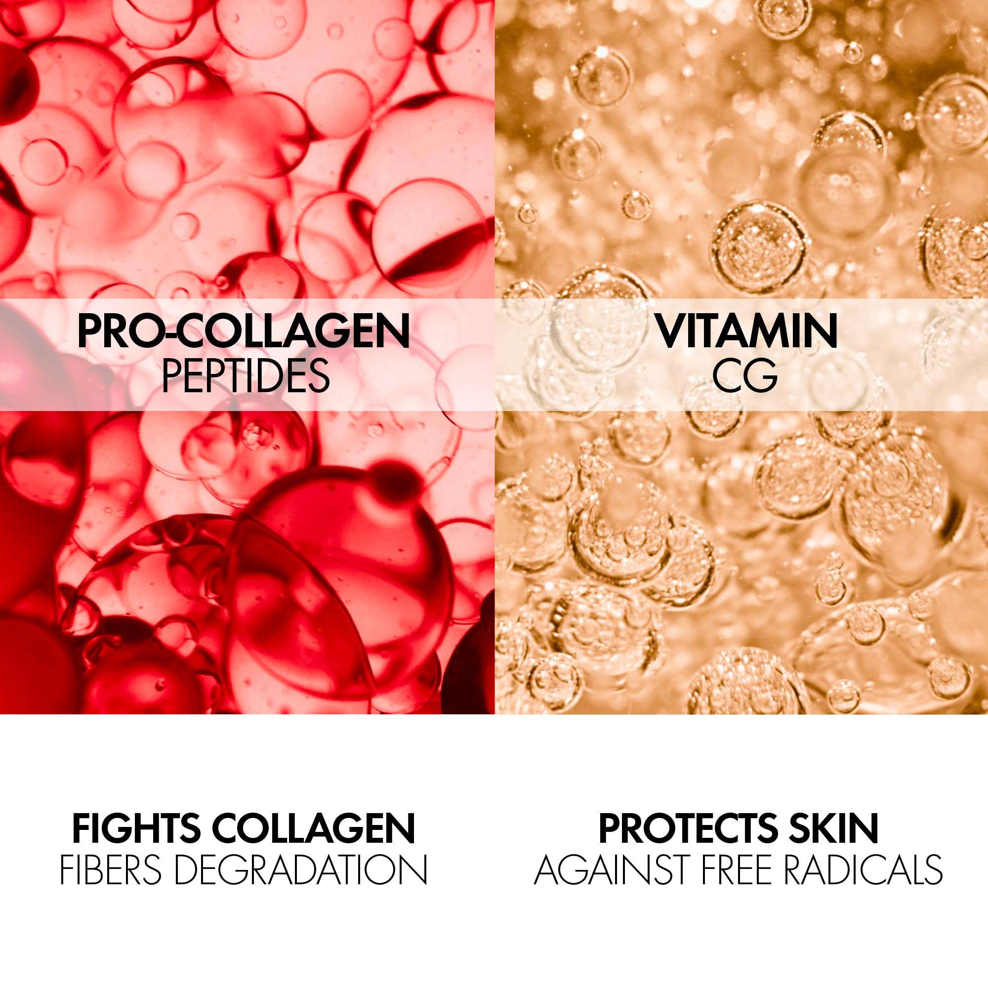 Ingredients of Vichy Collagen Specialist Night Cream including pro-collagen peptides and Vitamin CG