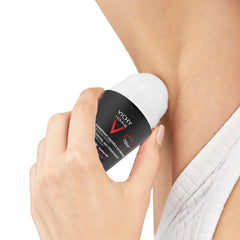 Vichy men's 72-hour antiperspirant roll-on applied underarm for long-lasting freshness