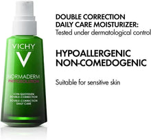 Vichy Normaderm daily care moisturizer bottle with white pump, hypoallergenic label
