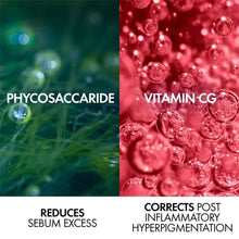 Skincare ingredient bubbles graphic with vitamin C and phycossacaride