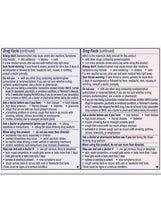 Medicine box drug facts supplement label with Allergy and dosage sections