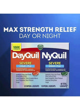 Max strength day or night cold and flu relief medicine box with DayQuil NyQuil