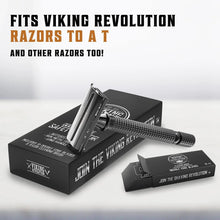 Safety razor with blade dispenser box and wrapped double-edge blades
