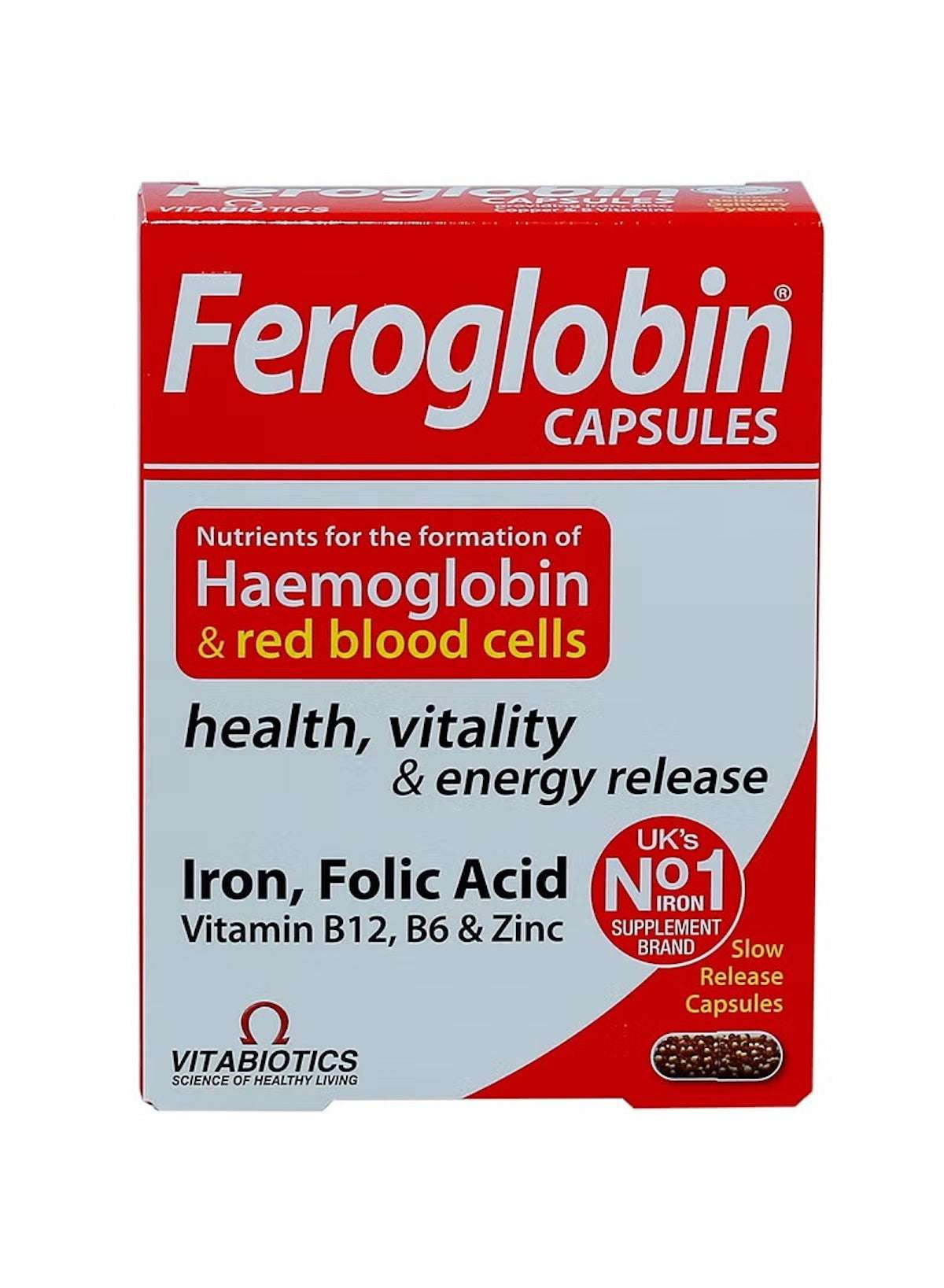 Vitabiotics Feroglobin Original tablets UAE for energy, vitality, and iron support with B12 and Zinc