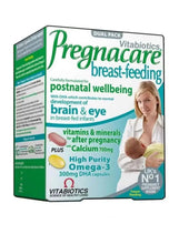 Breast-feeding multivitamin dual pack box front with DHA and omega-3 & calcium