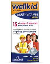 Multi-vitamin liquid syrup box for children, orange flavour, 150 ml