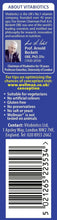 Vitabiotics Wellman Conception company info panel with About, contact, and barcode