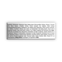 wellteen vitabiotics her 30 tablets ingredients label showing supplement facts and ingredient list