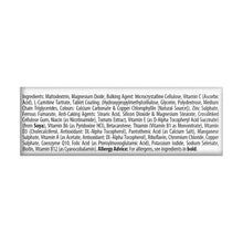 Wellteen Him 30 tablets ingredient list panel with allergy advice