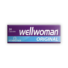 Wellwoman Original capsule box front, purple and blue, 30 capsules