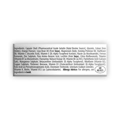 Wellwoman Original vitamins ingredient label showing capsule shell oils vitamins minerals and allergy advice