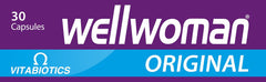 Wellwoman Original vitamins box by Vitabiotics 30 capsules purple and blue packaging