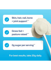 Vital Proteins Collagen Peptides Powder Unflavored with 0g sugar for skin, hair, nail, and joint support