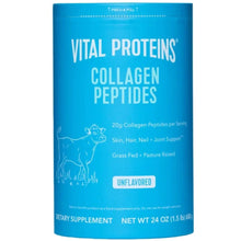 Collagen peptides supplement pouch, blue front label with unflavored