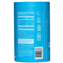 Collagen peptides supplement pouch back panel with Supplement Facts and barcode