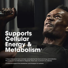 Opti-Men cellular energy & metabolism support promotional graphic with man