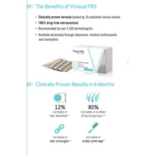 Hair supplement benefits infographic with tablet box shown