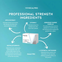 Professional strength ingredients infographic for hair supplement tablets