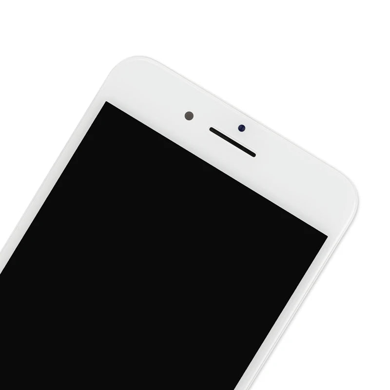 Mumzar white front panel close up for iPhone SE 2016 screen replacement showing earpiece and front camera