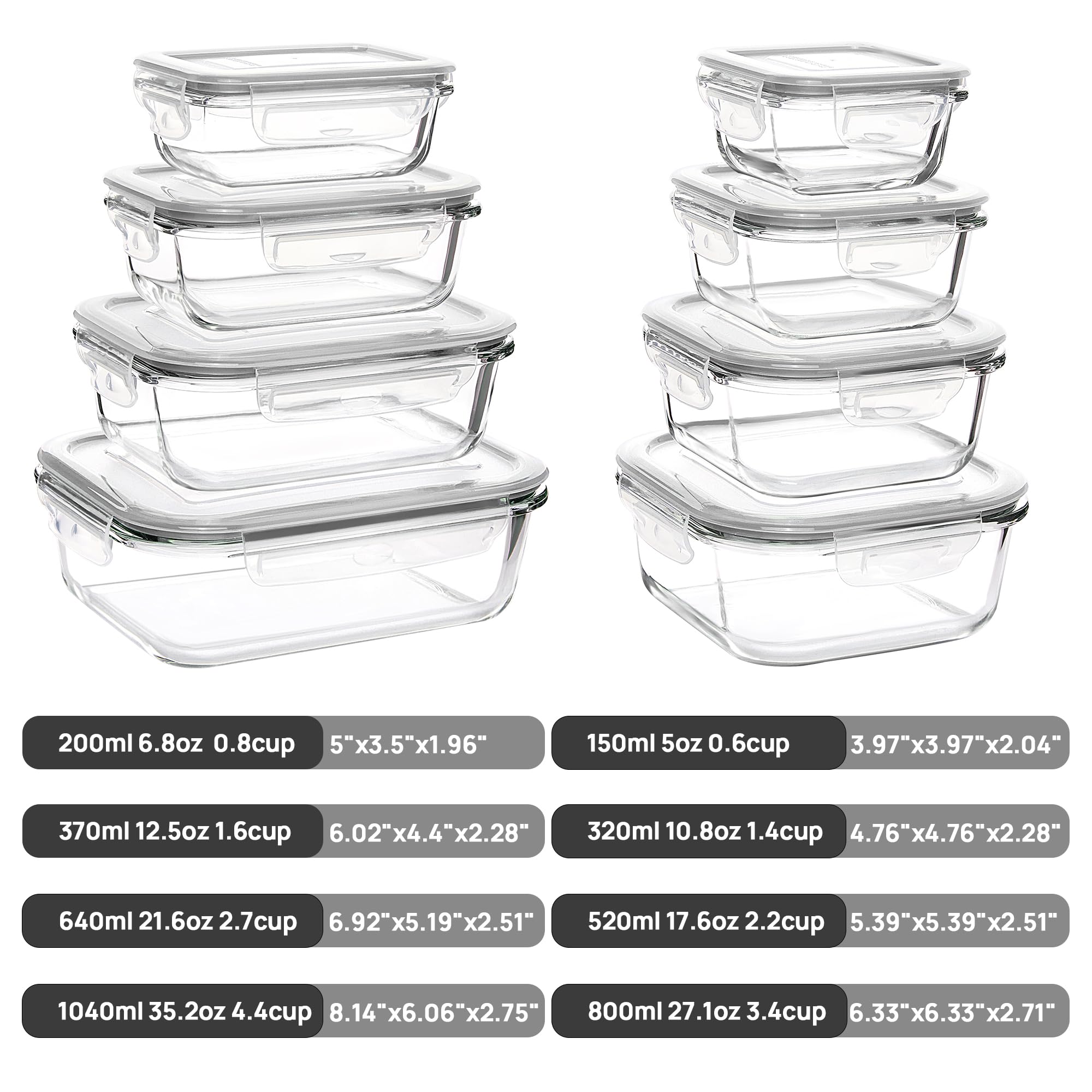 Vtopmart Leak Proof Food Storage Containers Set Clear - Mumzar