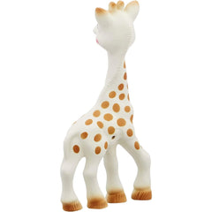 Sophie La Girafe teether UAE natural rubber giraffe baby teething toy white with brown spots standing