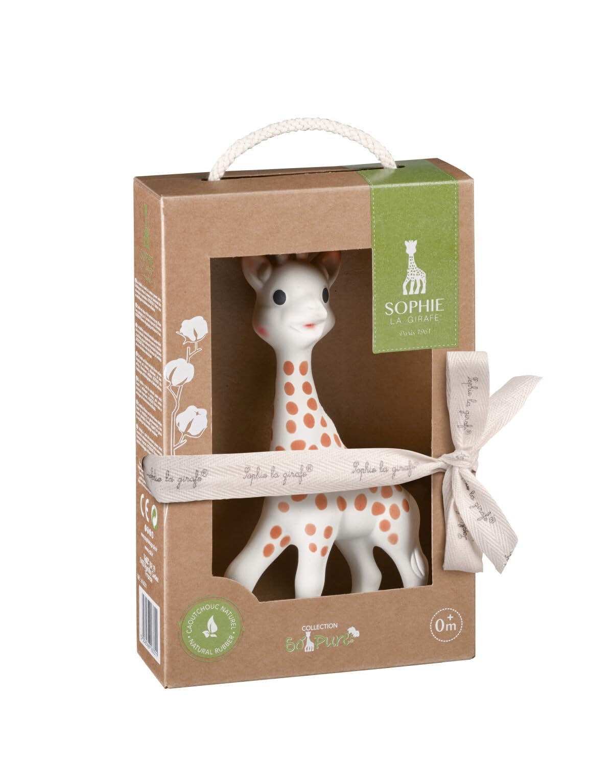 Sophie La Girafe teether UAE natural rubber giraffe toy in eco gift box with ribbon for newborns