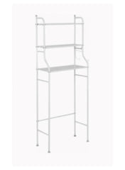Huitich white metal wall mounted bathroom storage rack with three shelves for organizing toiletries