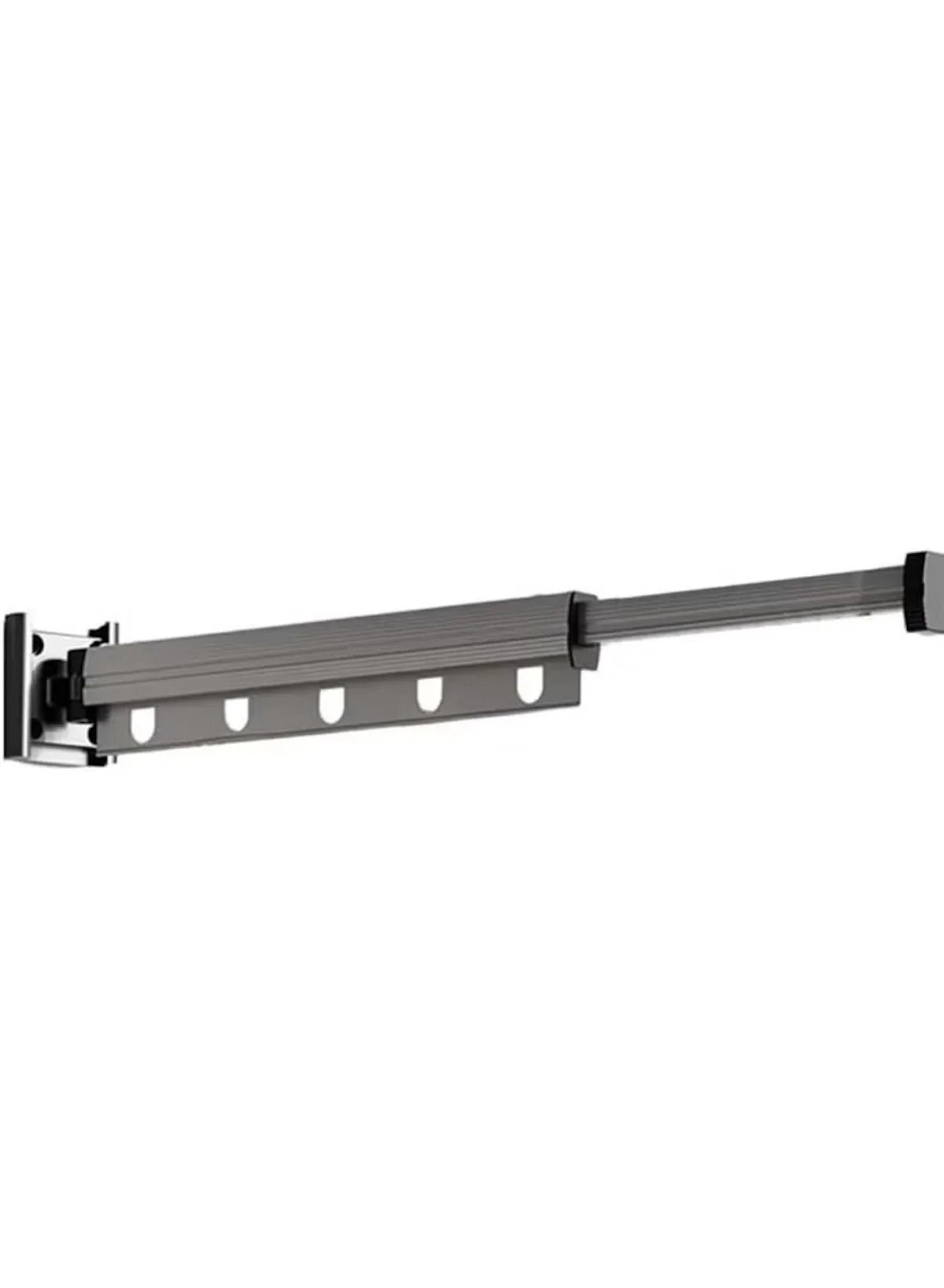 Wall-mounted folding hanger with 5 hook cups and left mounting base