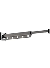 Wall-mounted folding hanger with 5 hook cups and left mounting base
