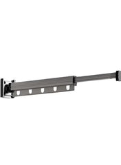 Wall-mounted folding hanger with 5 hook cups and left mounting base