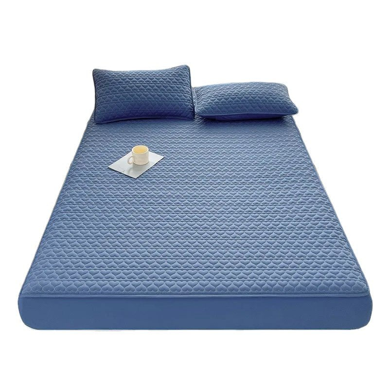 Waterproof Fitted Bedding Topper Set - King Size (180 x 200 cm) - Blue Protect Your Mattress and Pillows Includes 2 Pillowcases - Mumzar.com