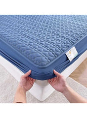 Waterproof Fitted Bedding Topper Set - King Size (180 x 200 cm) - Blue Protect Your Mattress and Pillows Includes 2 Pillowcases - Mumzar.com