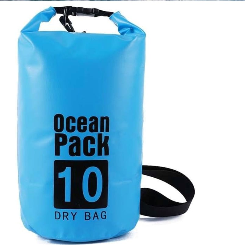 Huitich blue waterproof sport shoulder bag Ocean Pack 10 liter dry bag with black strap