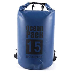 Huitich waterproof sport shoulder bag in blue with roll-top closure and 15-liter capacity