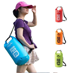 Huitich waterproof sport shoulder bag in blue red orange and green dry ocean pack 20 liters