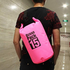 Huitich waterproof sport shoulder bag in bright pink worn on back for outdoor activities