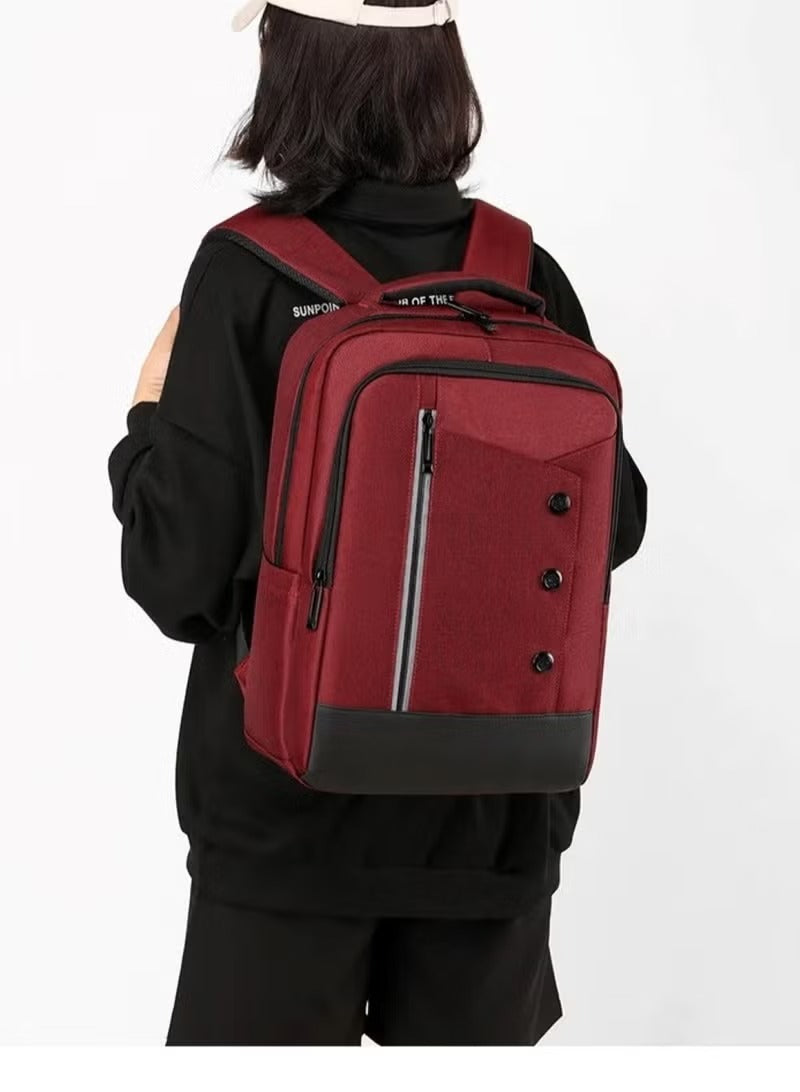 Huitich waterproof travel backpack UAE in maroon with ergonomic straps and multiple pockets