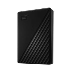 Western Digital portable hard drive for laptop in black with diagonal textured design