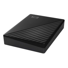 Western Digital black portable hard drive for laptop with textured diagonal design