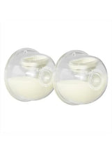 Breast milk collector cups, clear silicone with two circular flanges