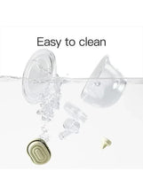 Breast pump milk collector cup parts with valve and silicone flange insert, easy-clean design