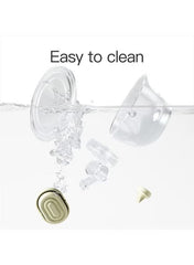 Phanpy wearable breast pump milk collector parts shown in water, highlighting easy to clean design