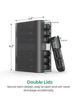 Black double-lid 7-day pill organizer with inner and outer lids