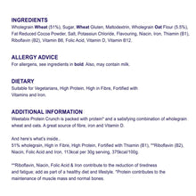 Weetabix Protein Crunch chocolate cereal box ingredients and dietary info