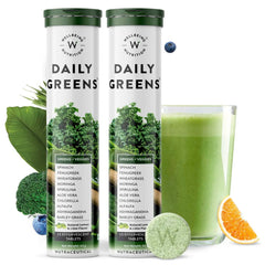WELLBEING NUTRITION Daily Greens, Wholefood Multivitamin with Vitamin C, Zinc, B6, B12 for Immunity and Detox with 39+ Organic Certified Plant Superfoods & Antioxidants(15Tabs x 2) (63 g (Pack of 2)) - Mumzar