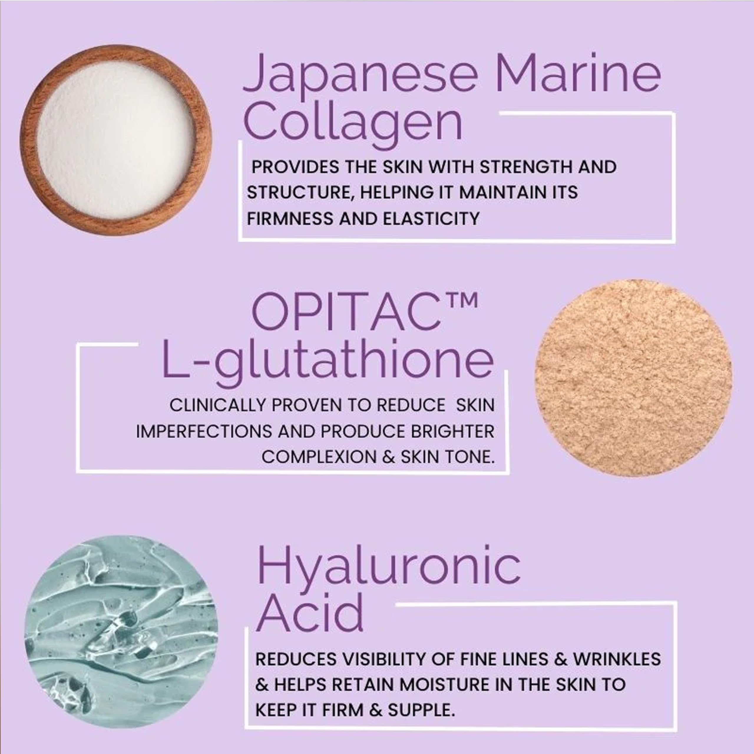 Wellbeing Nutrition image of Japanese marine collagen L glutathione hyaluronic acid trio collagen builder supplement UAE