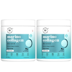 Wellbeing Nutrition marine collagen twin tubs unflavored Type I III supplement Korean marine collagen powder UAE