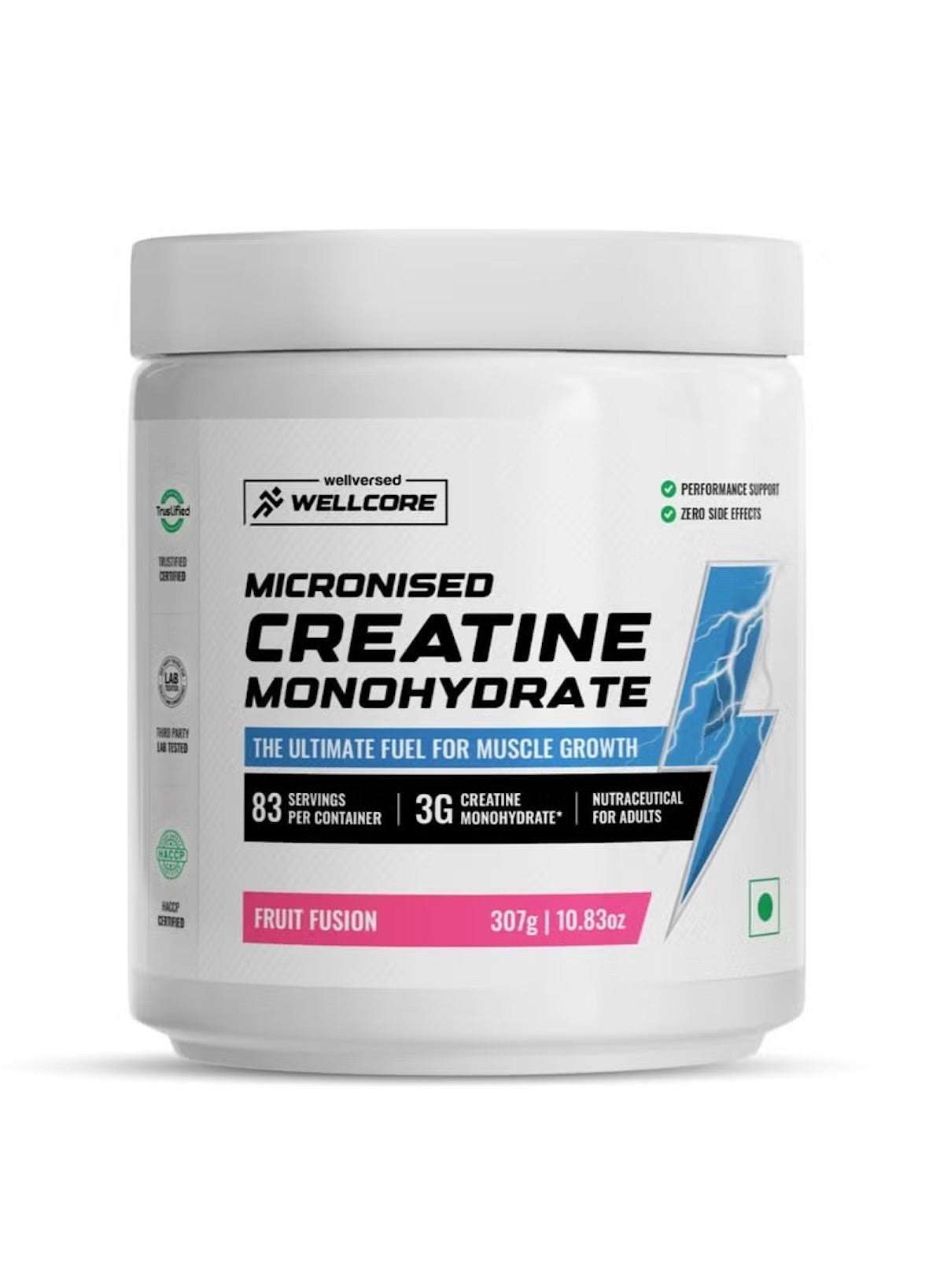Wellcore Micronised Creatine Monohydrate Powder UAE in Fruit Fusion flavor for muscle growth support