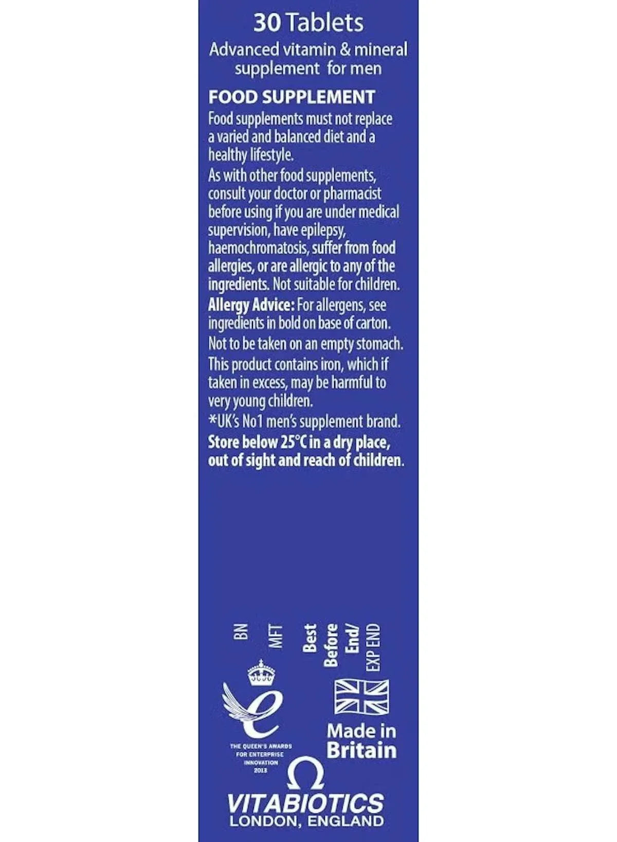 Vitabiotics Wellman Conception tablets for men, 30 count, advanced vitamin and mineral supplement